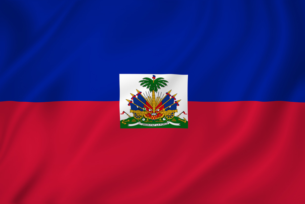 Haiti coast national flag background texture full frame.